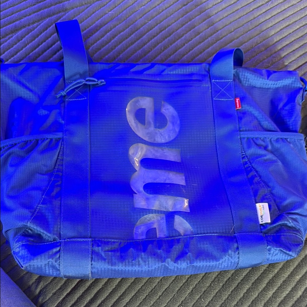 Supreme Blue Duffel Bag Modern Minimalist Design